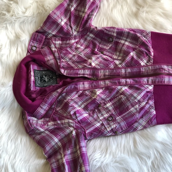 Purple plaid Zip up jacket - Picture 3 of 8